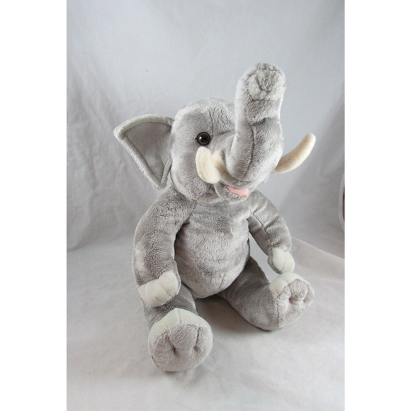 Build A Bear Gray Elephant Stuffed Plush Animal Makes Giggle Sounds Retired BAB - Picture 3 of 10